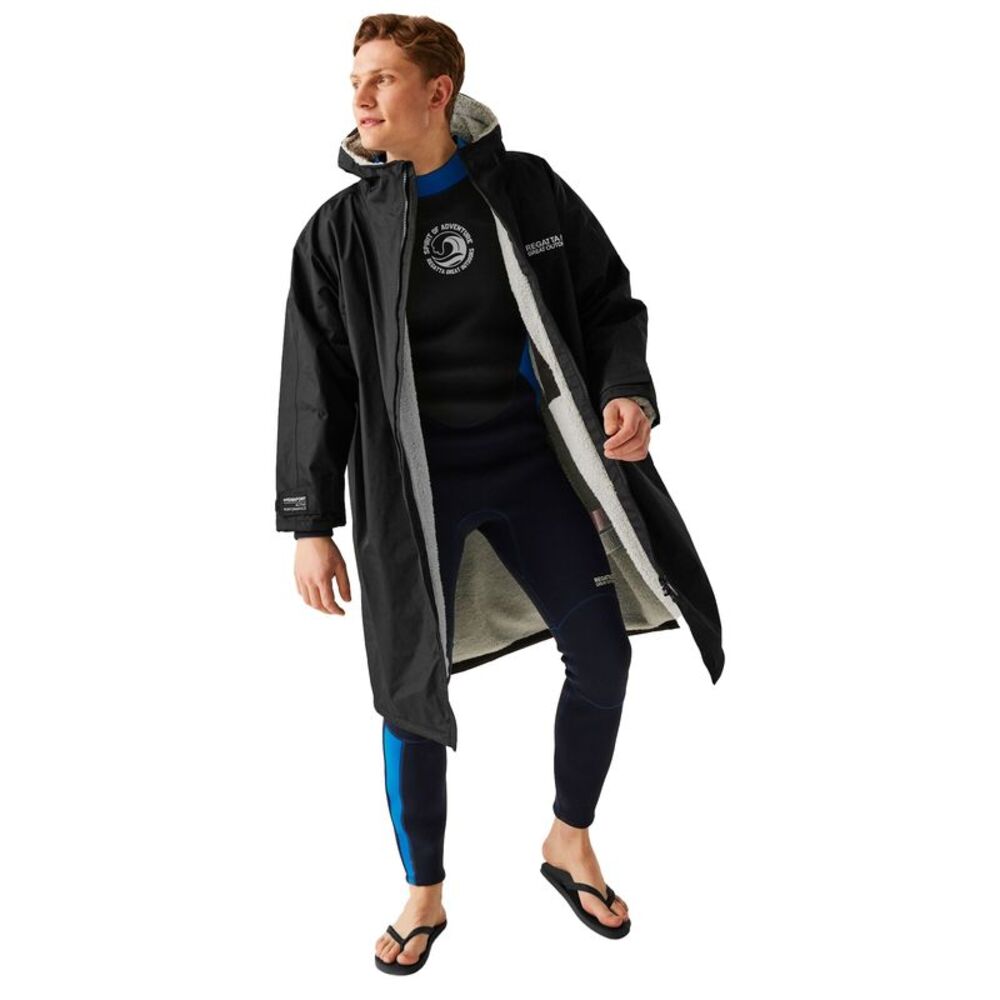 Regatta Unisex Adult Waterproof Fleece Lined Changing Robe / Black